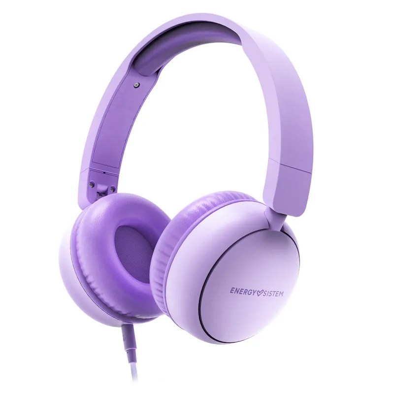 Energy Sistem - Auriculares diadema Energy Sistem UrbanTune violeta 100% plástico reciclado, cable extraíble, micrófono integrado y compatible con Voice Assistant..