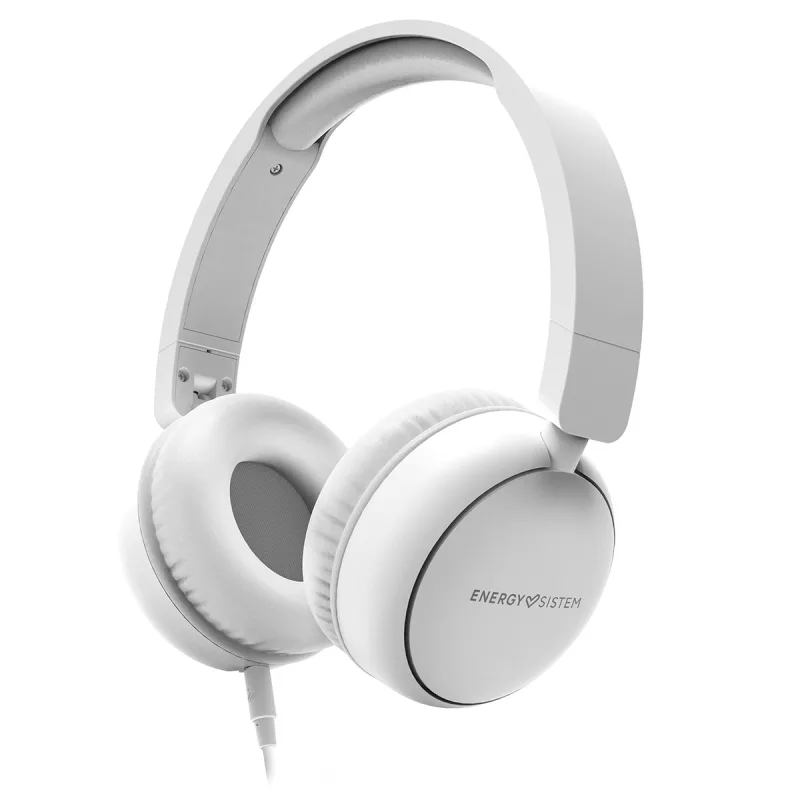 Energy Sistem - Auriculares diadema Energy Sistem FunVibe blanco 100% plástico reciclado, cable extraíble, micrófono integrado y compatible con Voice Assistant.