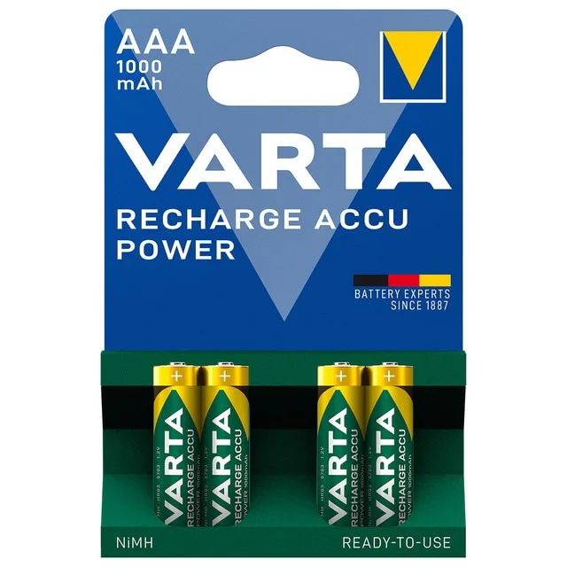 Varta - Acumulador Varta BLx4 AAA 1000mAh.