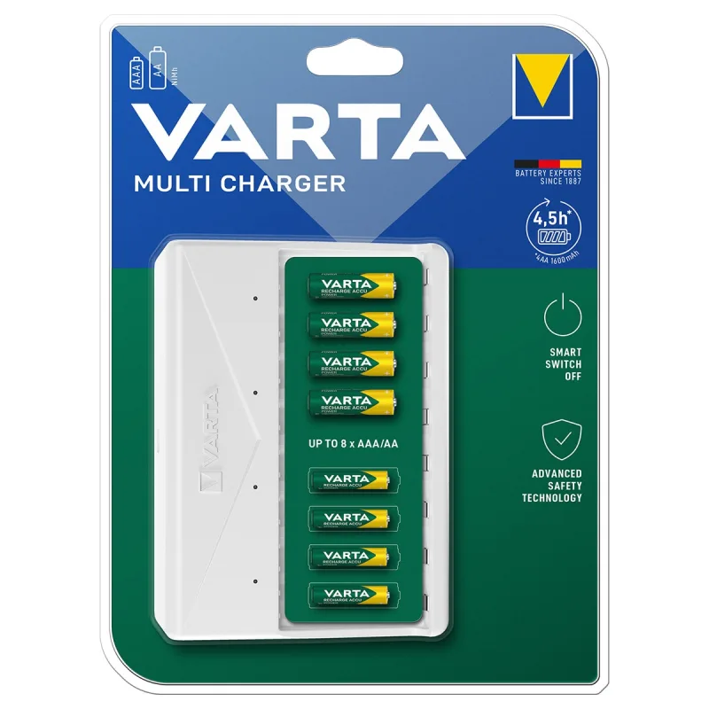 Varta - Cargador de pilas recargable Varta Multicharger AA / AAA hasta 8 pilas (no incluidas).