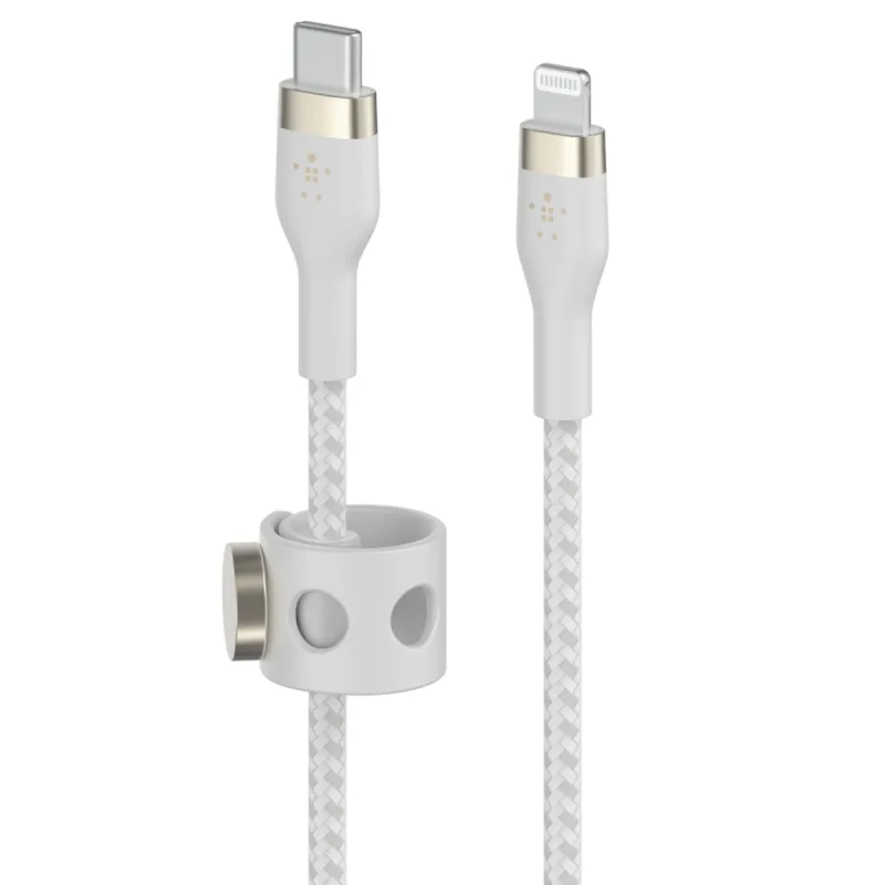 Belkin - Cable antienredos Belkin Boost Charge Pro Flex de USB-C a Lightning blanco.