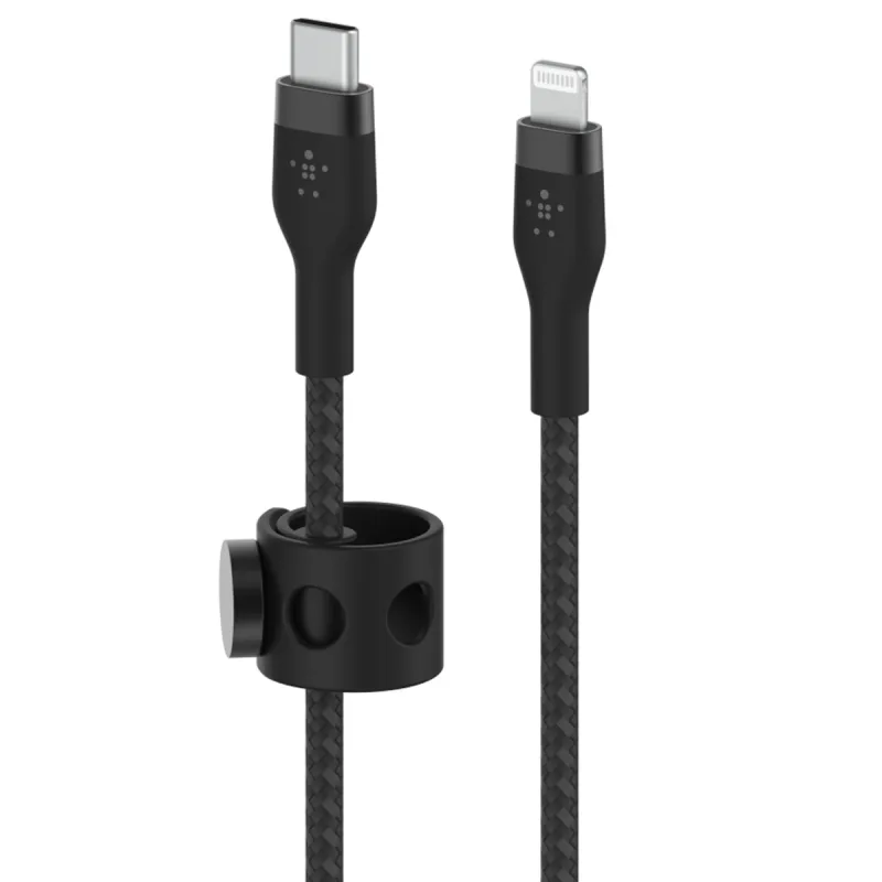 Belkin - Cable antienredos Belkin Boost Charge Pro Flex de USB-C a Lightning negro.