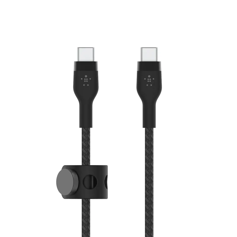 Belkin - Cable Belkin BoostCharge Pro Flex USB-C a USB-C 2.0, 2 metros, silicona trenzada, negro.