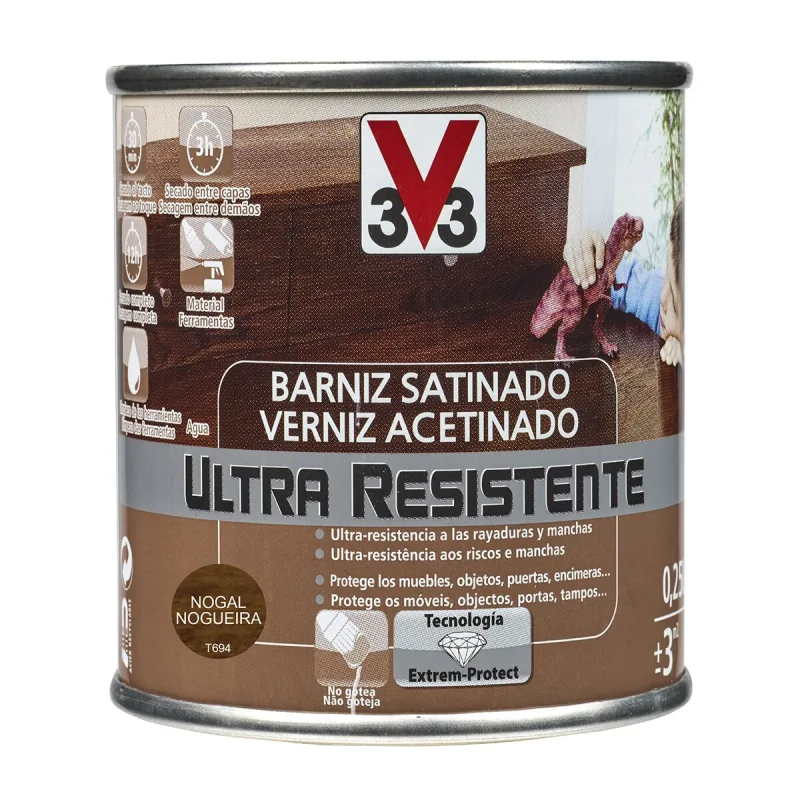 V33 - Barniz Satinado Madera Ultra Resistente.