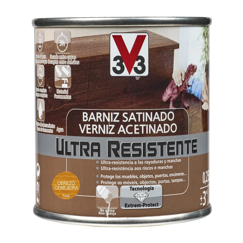 V33 - Barniz Satinado Madera Ultra Resistente.