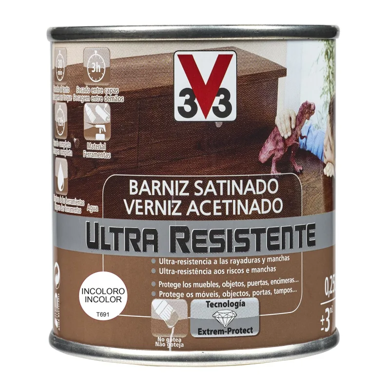 V33 - Barniz Satinado Madera Ultra Resistente.