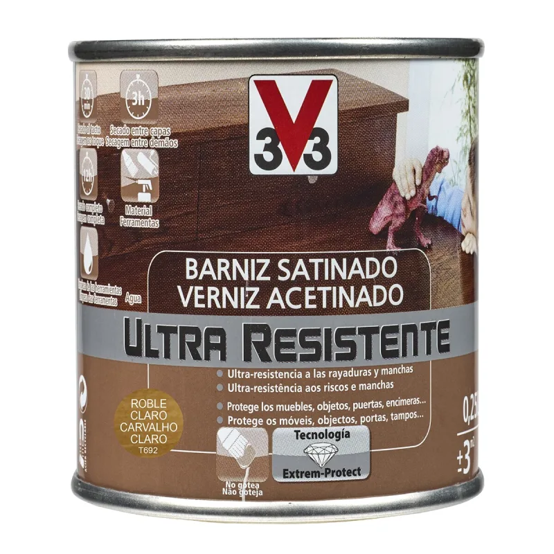 V33 - Barniz Satinado Madera Ultra Resistente.