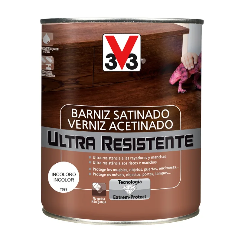 V33 - Barniz Satinado Madera Ultra Resistente.