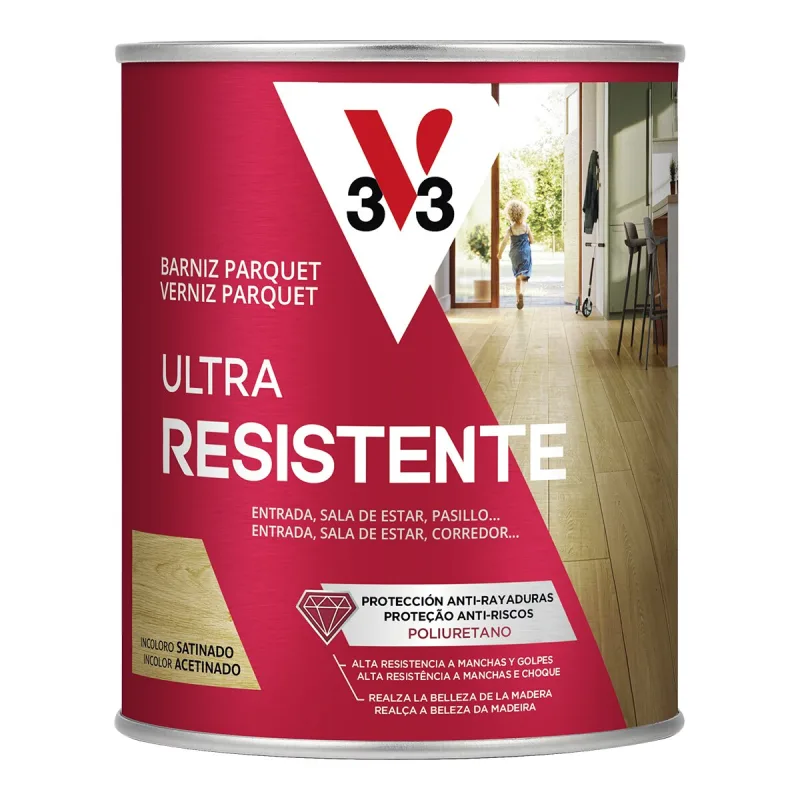 V33 - Barniz Parquet Ultra Resistente Satinado.