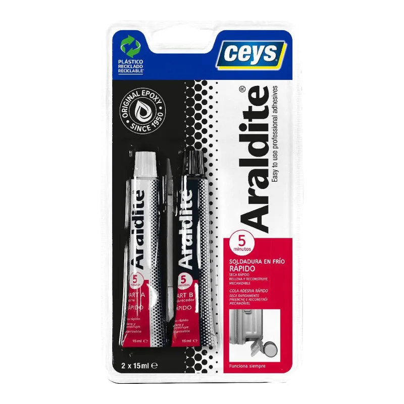 Ceys - Adhesivo Araldite Epoxi Rápido 15 + 15 ml.