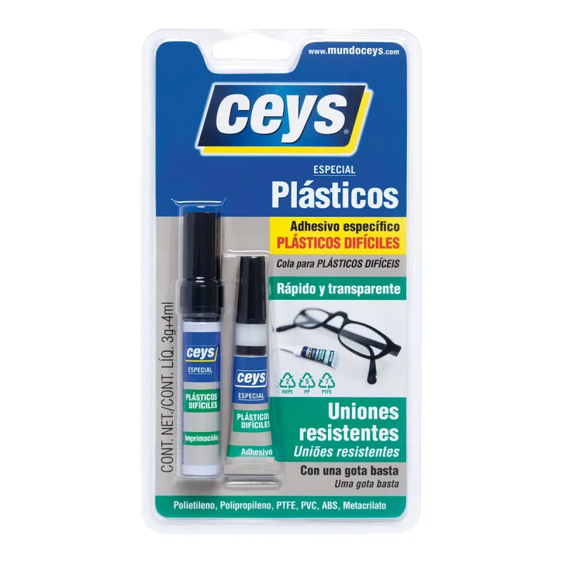Ceys - Adhesivo Plásticos Difíciles 3 g + 4 ml.