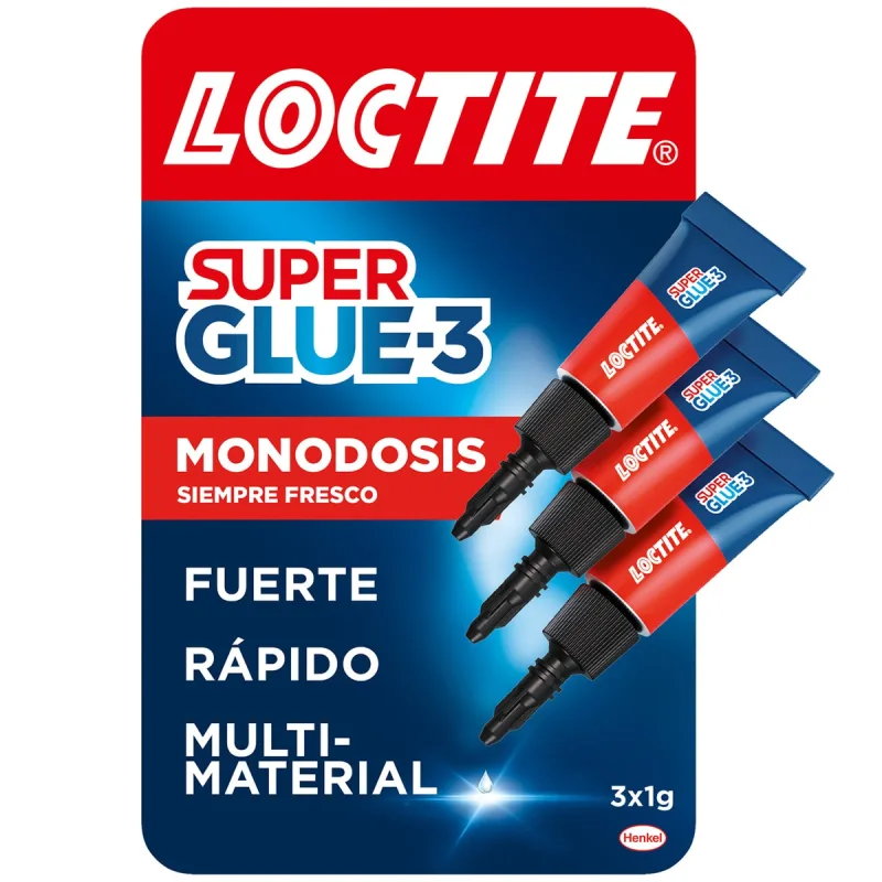 Loctite - Adhesivo Super Glue-3 Mini Trío 3 x 1 g.