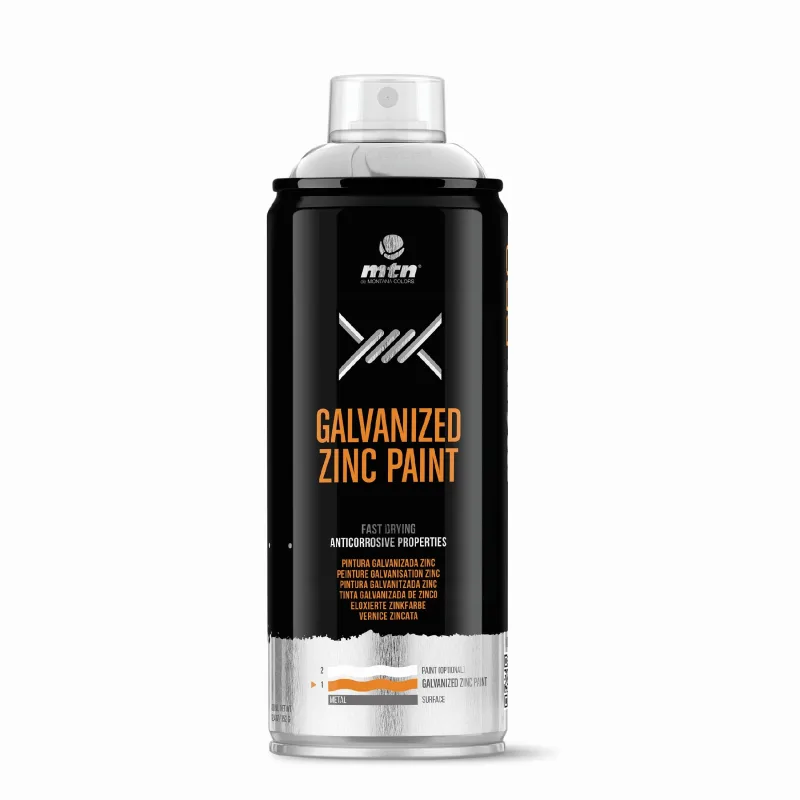 Montana Colors - Spray Pintura Galvanizada Zinc Claro 400 ml.