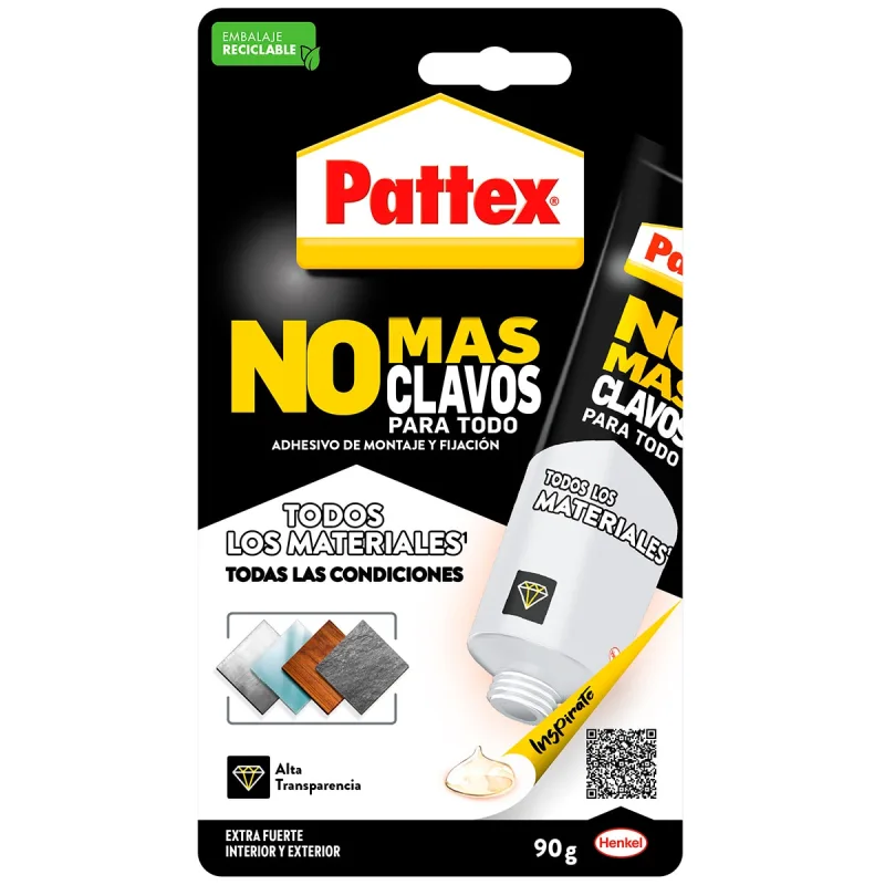 Pattex - Adhesivo No Más Clavos Crystal 90 g.