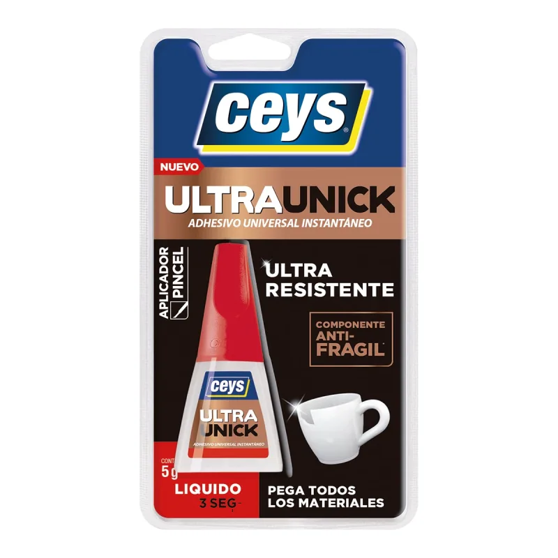 Ceys - Pegamento SuperUnick Poder Inmediato con Pincel 5 g.