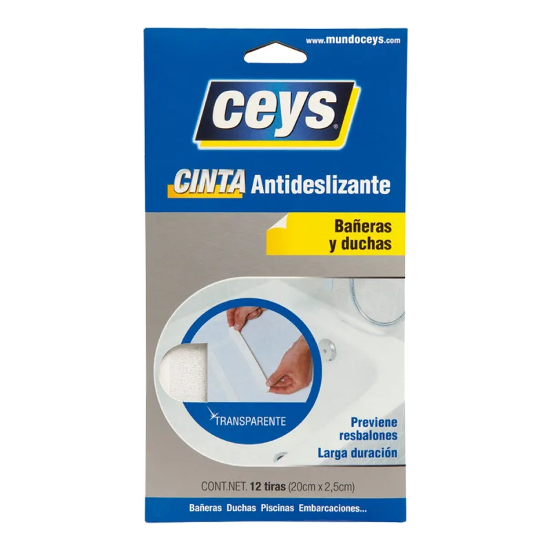 Ceys - Tiras Antideslizantes Autoadhesivas - 12 Uds.