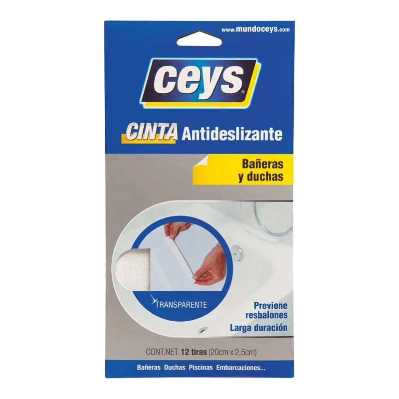 Ceys - Tiras Antideslizantes Baños y Duchas Tackceys - 8 Uds.