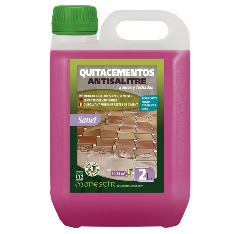 Monestir - Limpiador Restos Obra Quitacementos y Antisalitre Sanet 2 l.