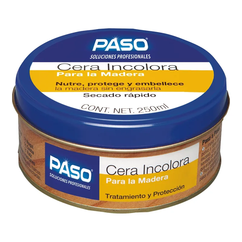 Paso - Cera Incolora para Madera 250 ml.