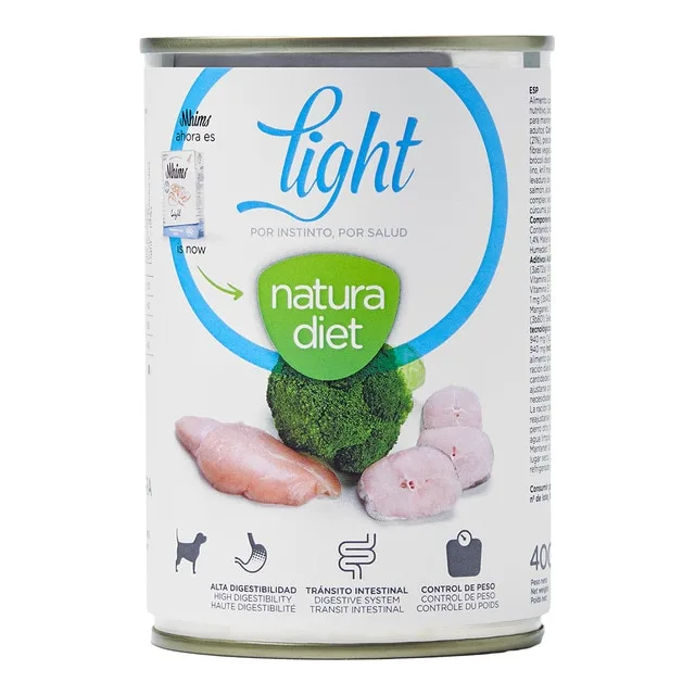 Natura Diet - Comida húmeda para perros adultos Natura Diet Light pavo y pescado 400 g.