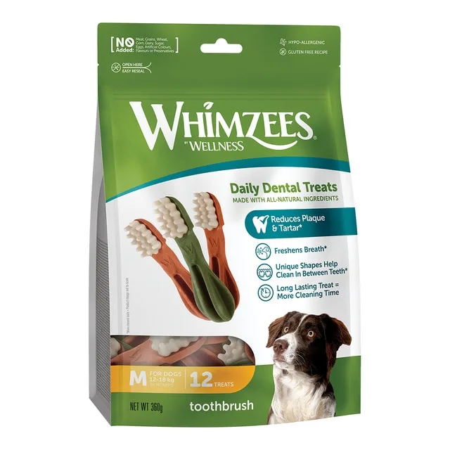 Whimzees - Snack para perros grandes Whimzees cepillo dental mix.