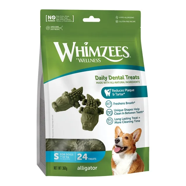 Whimzees - Snack para perros Whimzees cocodrilo mix bolsa grande.