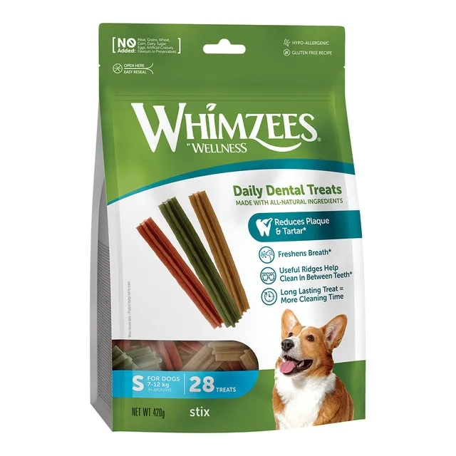 Whimzees - Snack para perros pequeños Whimzees hueso estrella mix bolsa grande.