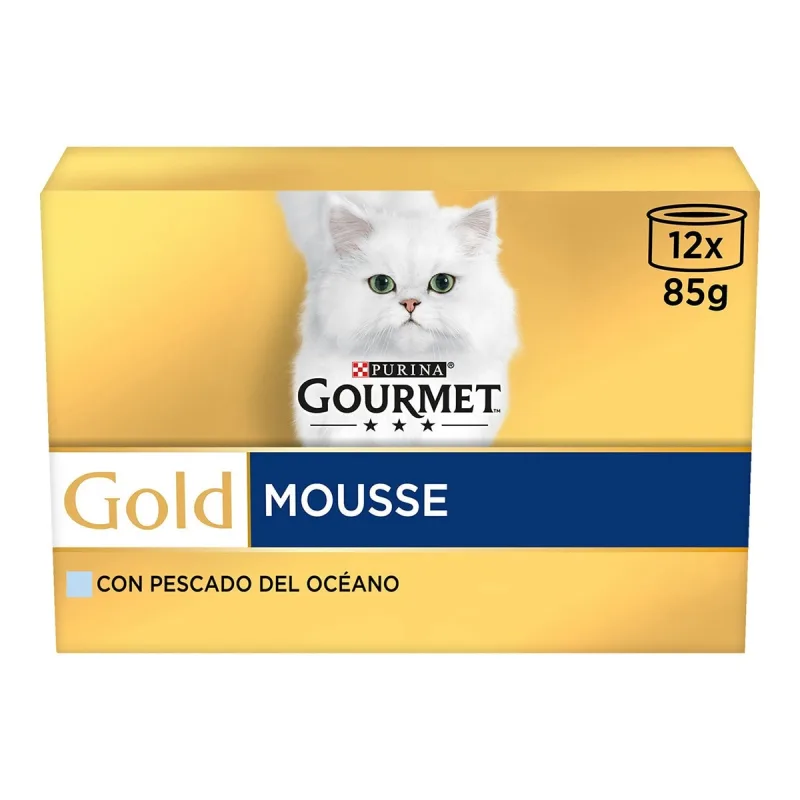 Gourmet Gold - Comida húmeda para gatos adultos Gourmet Gold Mousse pescados del Océano.
