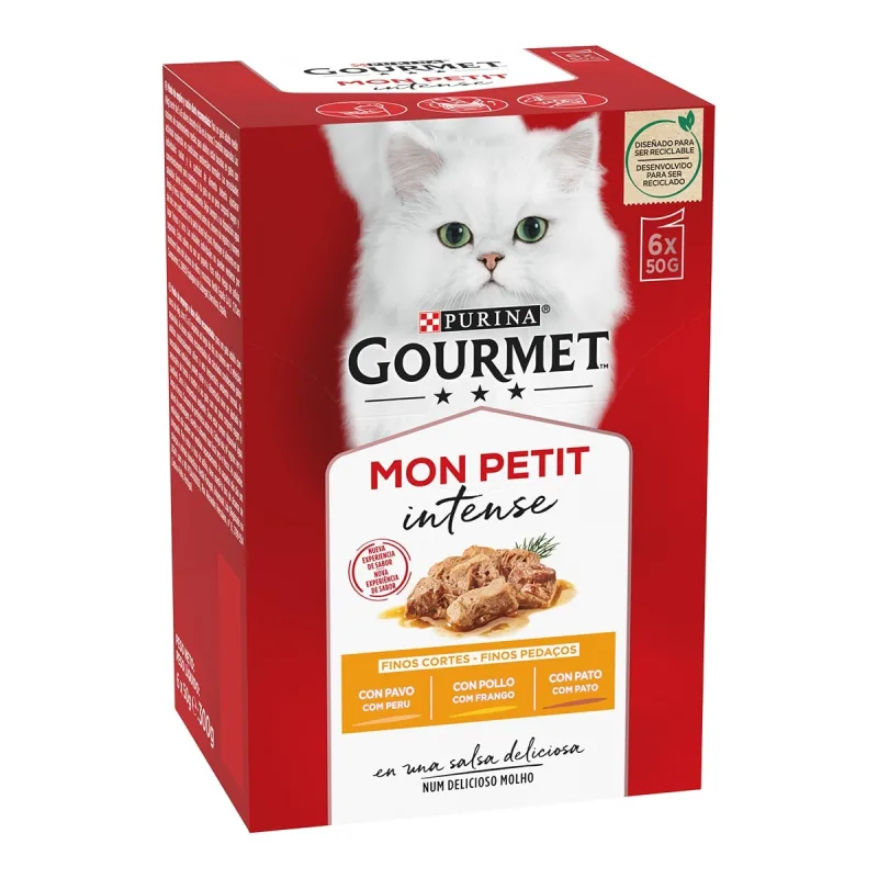Gourmet Mon Petit - Comida húmeda para gatos adultos Gourmet Mon Petit Selección de aves 6 x 50 g.