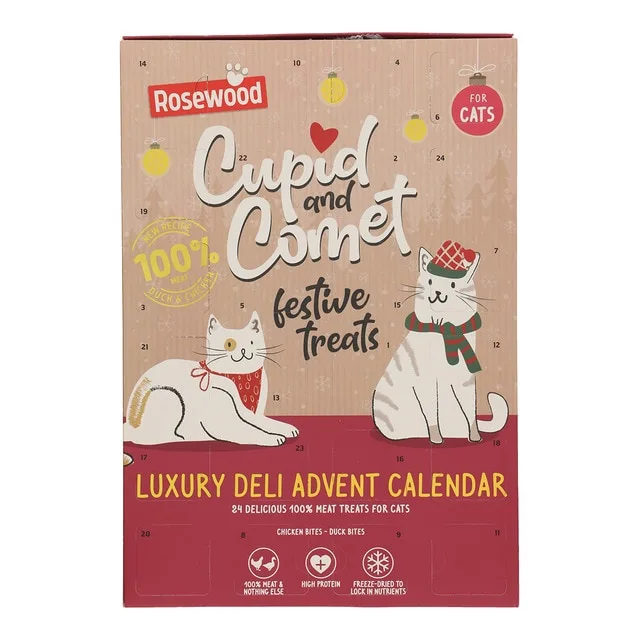 Rosewood - Calendario de adviento para gatos adultos snacks de pollo y pato Rosewood 30 g.