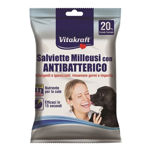 Vitakraft - Toallitas antibacterianas Vitakraft para perros 20 uds.