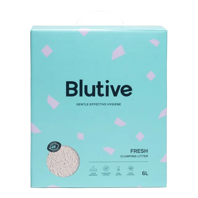 Blutive - Lecho ultra aglomerante Blutive para gatos aroma Fresh 6 L.