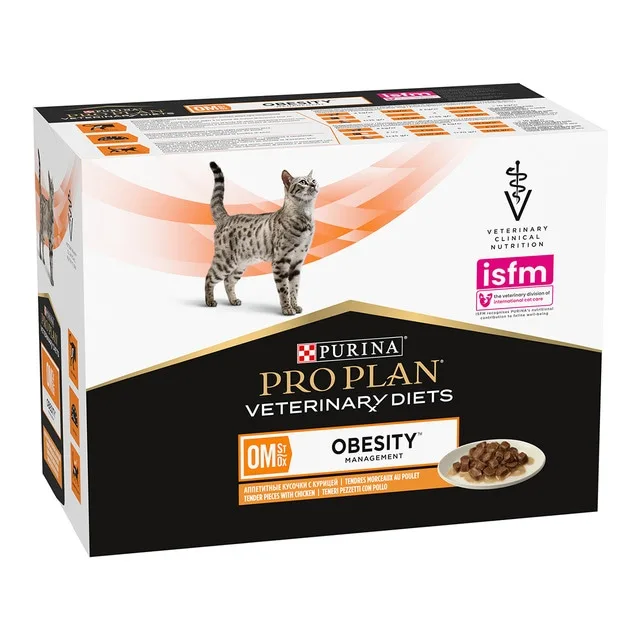 Purina Pro Plan Veterinary Diets - Comida húmeda para gatos adultos Purina Pro Plan Obesity Management Dietas Veterinarias pollo 850 g.