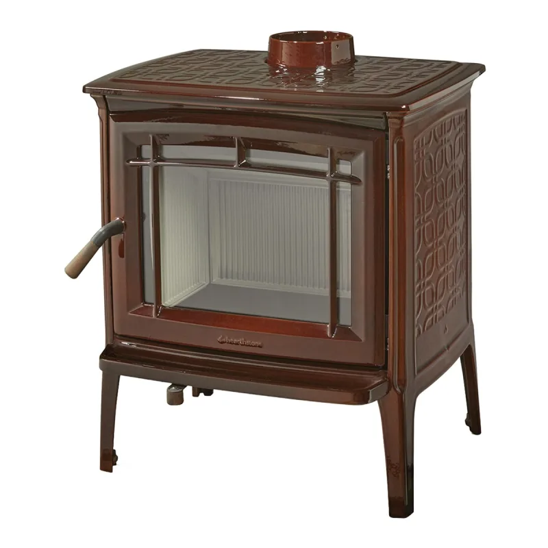 Hergom - Estufa de Leña Shelburne Esmaltada Marrón.