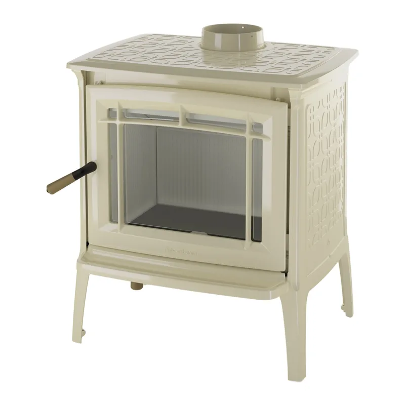 Hergom - Estufa de Leña Shelburne Esmaltada Blanca.