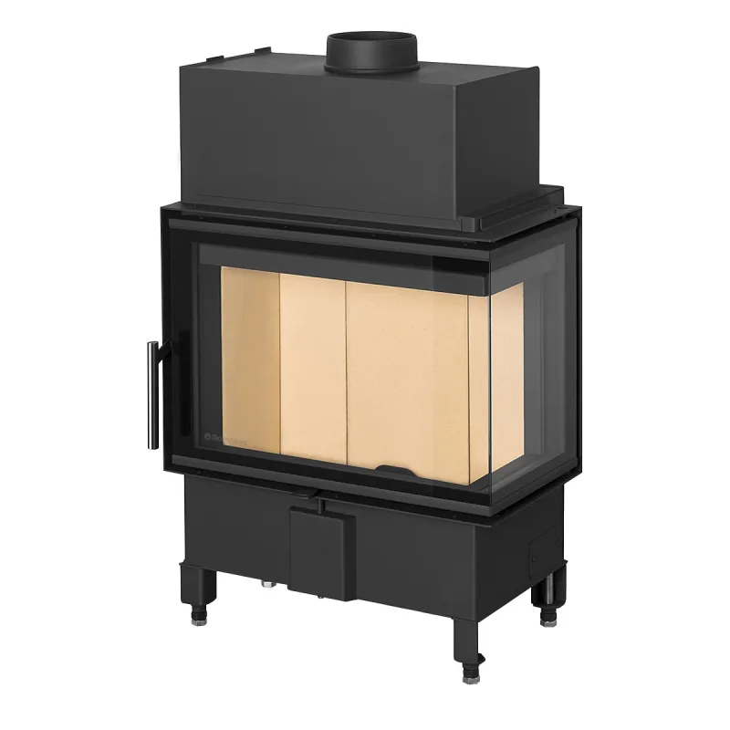 ROMOTOP - Chimenea Leña Heat F58/31 Esquinera Derecha Puerta Lateral.