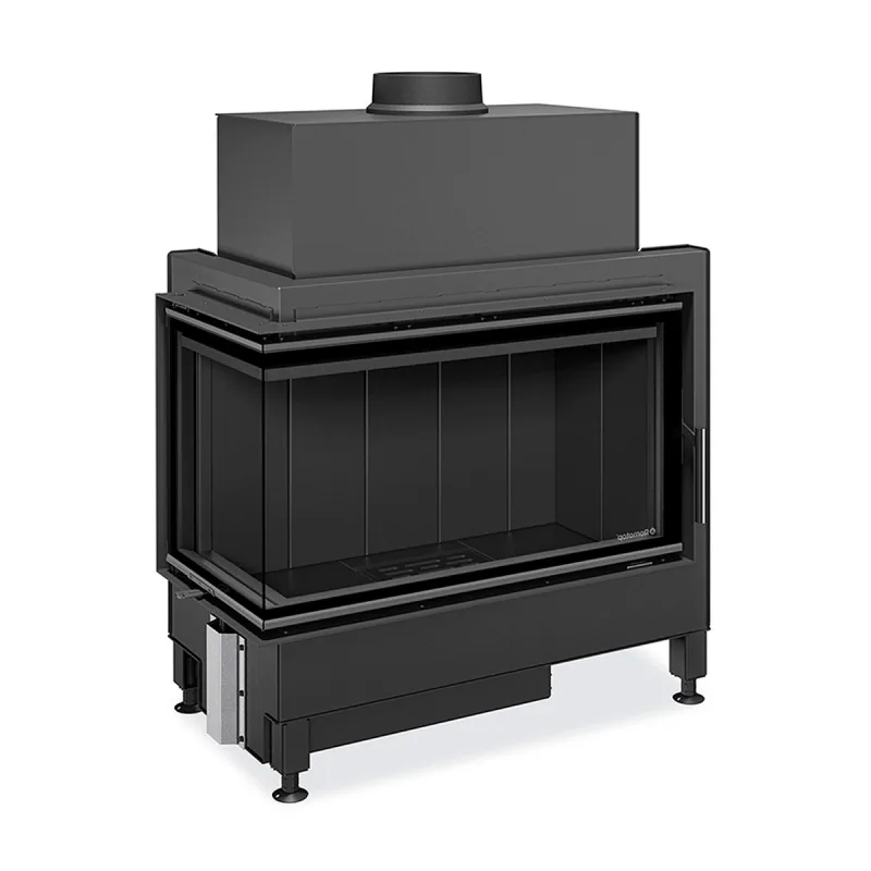 ROMOTOP - Chimenea Leña Heat 81/40 Esquinera Izquierda Puerta Lateral.