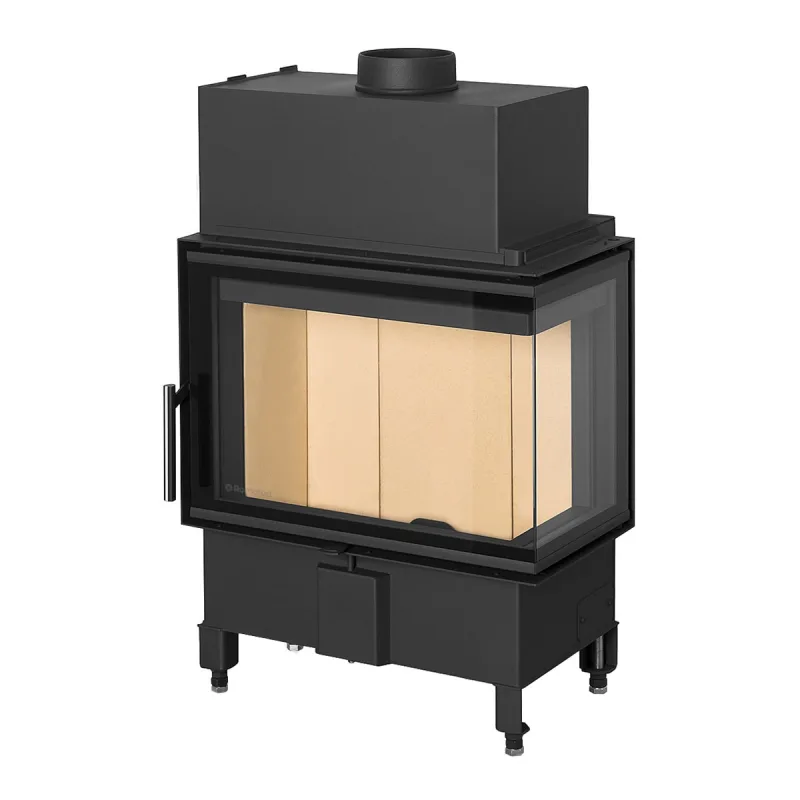 ROMOTOP - Chimenea Leña Heat F68/31 Esquinera Derecha Puerta Lateral.