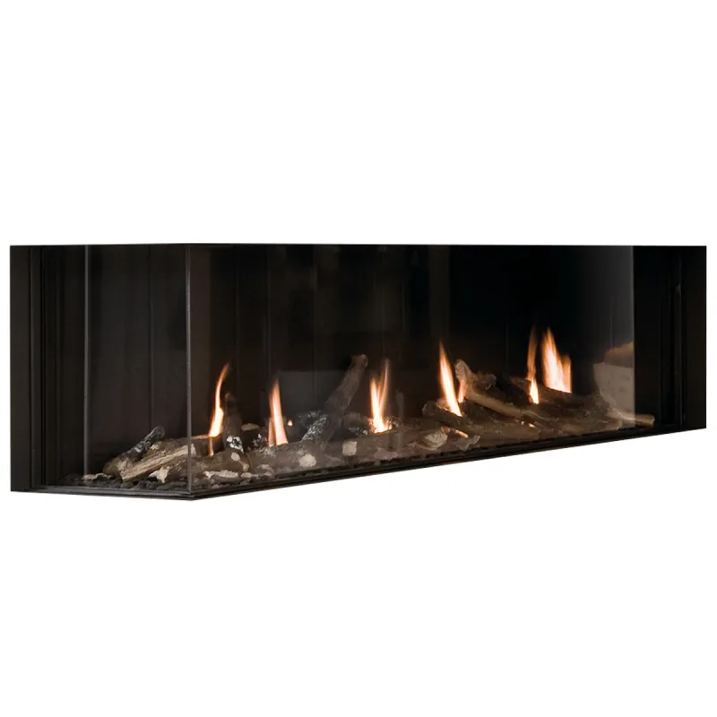 Hergom - Hogar Gas Propano MG-140/38 Cristal Lateral Izquierdo.