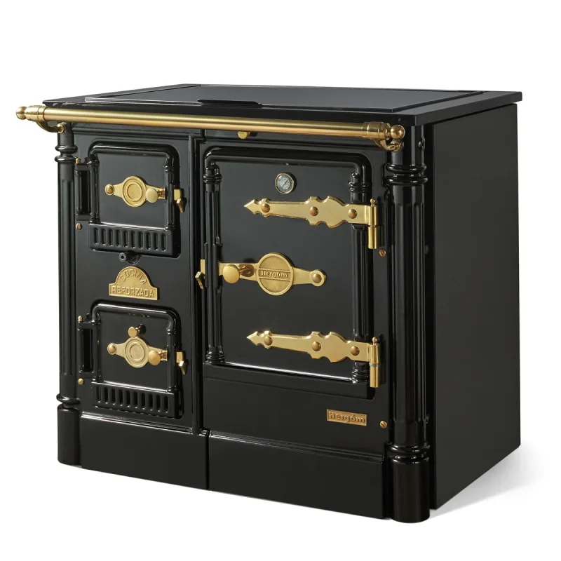 Hergom - Cocina de Leña L07/90 Vitro Latón.