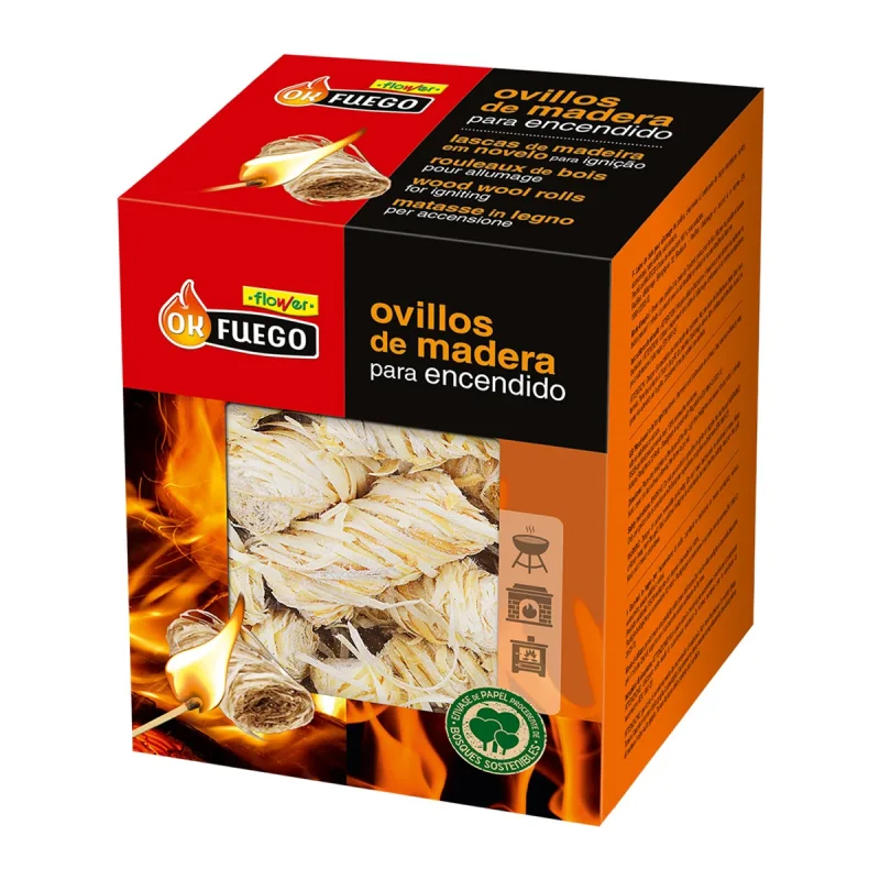 OK FUEGO - Lana de Leña para Encendido 24 Uds.