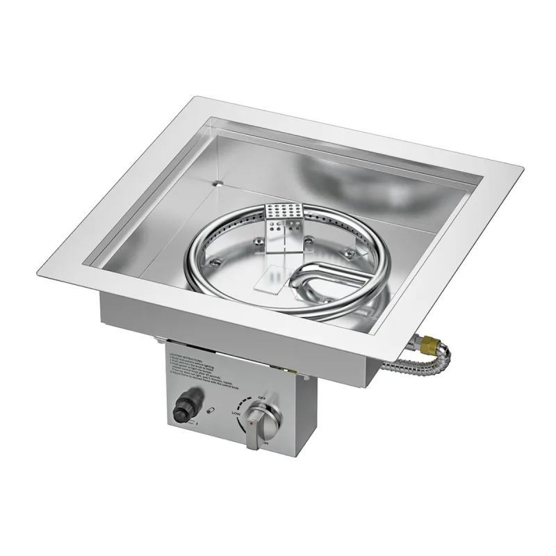 NORA FLAMES - Quemador Exterior Gas Cuadrado Nora 405 x 405 LPG.