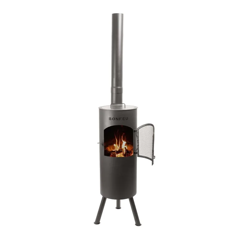 BONFEU - Chimenea de Leña Exterior Bongiano L Black.