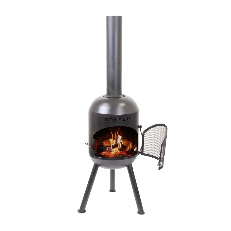 BONFEU - Chimenea de Leña Exterior Bonsolo Black.