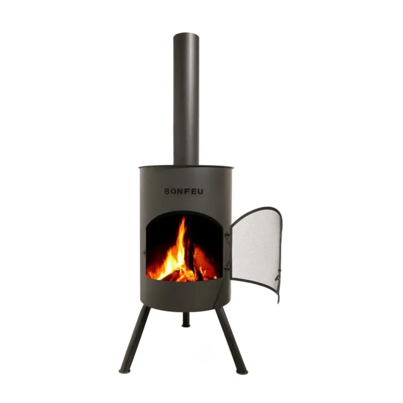 BONFEU - Chimenea de Leña Exterior Bonton 50 Black.