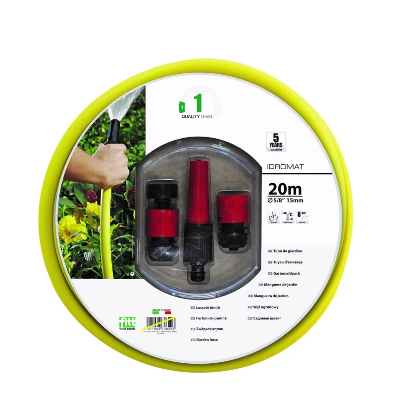 FITT - Manguera de jardín equipada Ø 15 mm x 20 m + accesorios.