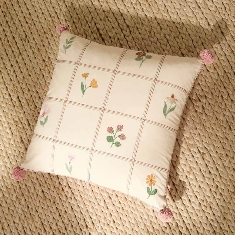 El Corte Inglés - Mini Home - Cojín decorativo infantil bordado Flower Patch.
