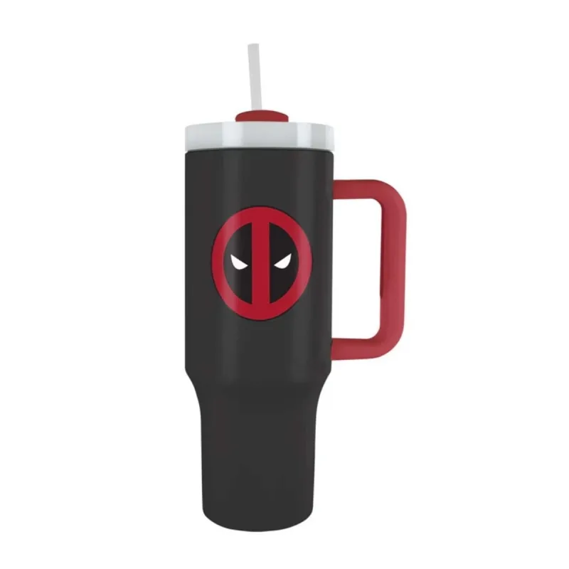 Pyramid International - Botella XL con pajita Deadpool Marvel.