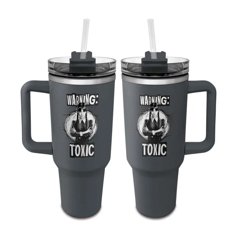 Pyramid International - Botella XL con pajita Miércoles.