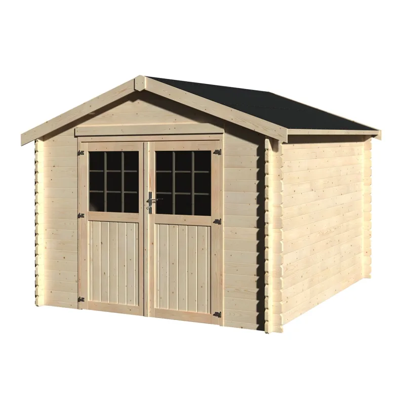 DECOR&JARDIN - Caseta machihembrada de madera natural Valodeal.